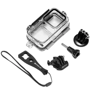 For DJI Action 2 Camera Unit Action 2 Power Combo Dual-Screen Combo PULUZ 60m Waterproof Housing Diving Case (Transparent)