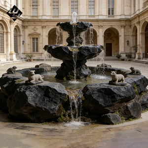 Fontana d'acqua moderna in marmo naturale impilato a forma di bestia, autoportante, in pietra, per giardino, cortile anteriore, villa, paesaggio - Product Image 2