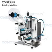 Machine d'étiquetage semi-automatique de bureau ZONESUN ZS-TB100S2 pour flacons et bouteilles rondes, double face