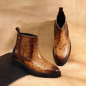 Nouvelles Bottes d'Hiver Montantes Classiques Polyvalentes Décontractées pour Hommes, Imperméables en Cuir Véritable, Rehaussantes, pour le Travail en Extérieur et le Sport - Product Image 3