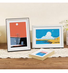 Cornice magnetica reversibile A4 quadrata in legno di pino stampata UV <span class=keywords><strong>disegni</strong></span> per bambini mostrano decorazioni per la casa in ferro tipo metallo - Product Image 1