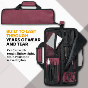 Échantillon gratuit Sac de couteau de chef de haute qualité personnalisé en usine Sac à outils de cuisine en polyester durable Sac de chef portable grand format - Product Image 3