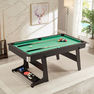 Table de <span class=keywords><strong>billard</strong></span> pliable 3 en 1 en bois massif de haute qualité, portable et amovible, pour l'intérieur, 6 pieds, pour la famille - Product Image 1