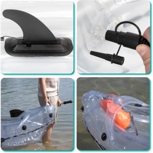 PVC Inflatable Transparent Kayak with See Through Bottom 310*96*50 CM for 1-2 Person Heavy Duty Canoe Boat for River and <b>Pool</b> - Product Image 4