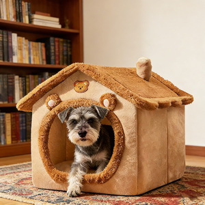 Yangyangpet - Casa de Campaña Plegable Premium para Mascotas, Cueva Interior de Felpa Cómoda para Perros de Razas Pequeñas - Product Image 4