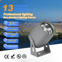 Projecteur LED extérieur étanche IP65 en aluminium moulé sous pression 20W, puce COB, température de couleur 6500K, Ra80, montage mural, jardin, stade