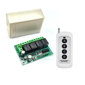 Wireless remote control switch DC 12V 10A 4CH relay receiving module and 4-channel RF433MHz1000M remote control transmission