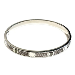 Oval <b>Bangle</b> Gold And <b>Silver</b> Zircon Claw Setting Women's Jewelry Gift Star Pattern Fashion <b>Bracelet</b> - Product Image 5