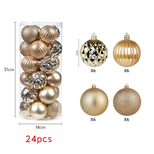 25 Stück 6cm 10 Farben Glitzer Weihnachtskugeln Hängende Baumschmuck-Set Bruchsichere Kunststoff-Weihnachtskugeln - Product Image 1