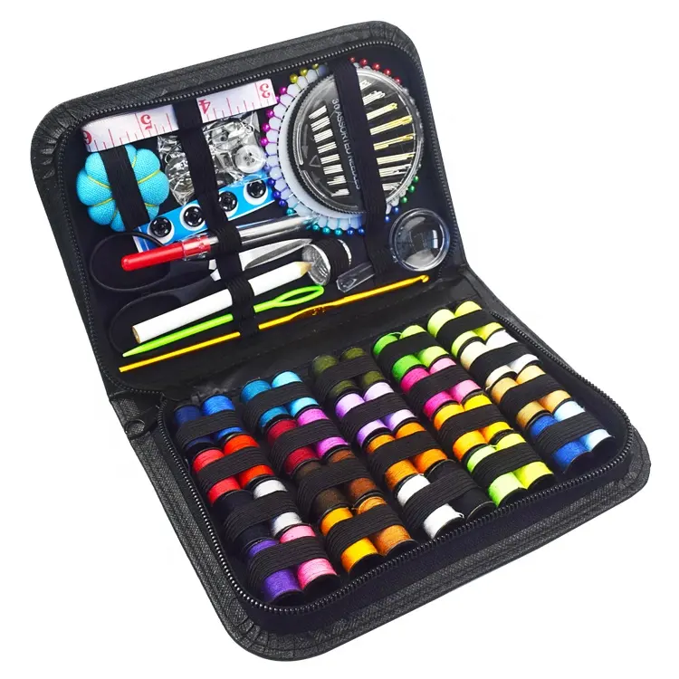 129pcs acceptable custom logo PU leather sewing kit