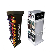 Présentoir de sol en carton avec logo personnalisé, support publicitaire en papier pour la promotion de chaussettes et sous-vêtements en magasin