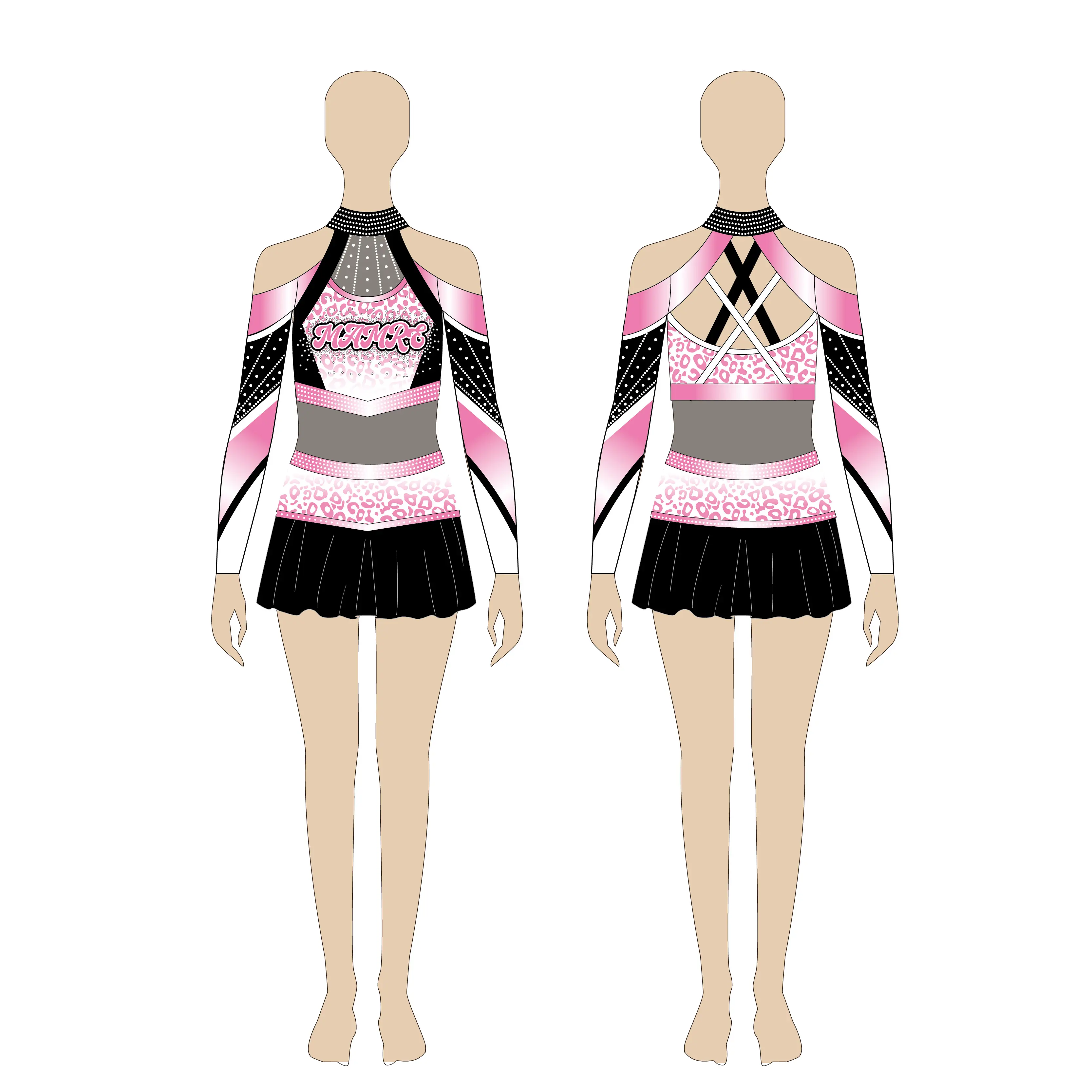 2023 fashion perfect cheer uniforms cheerleading competition top and skirt