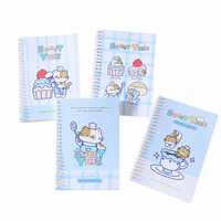 Carnet spirale A5 Sweet Time Dessert Cat, ligné, 80 g/m², 40 feuilles, 4 motifs, papeterie scolaire, vente en gros
