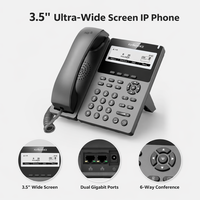 Téléphone IP d'entreprise Flyingvoice P22G, écran large 3,5 pouces, Wi-Fi 2,4 GHz, PoE, SIP 2.0, 2 lignes SIP, garantie 1 an, prise en charge du casque HP200