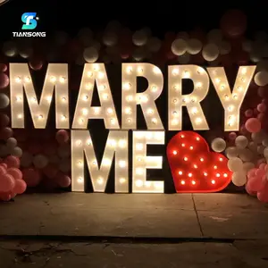 Light Up Giant Letter 4ft Led Numbers Sign Marry Me Metal Marquee For Wedding Decor Custom Led Sign