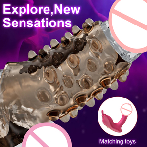Pleasure Pick Double <strong>Finger</strong> Tease Spike Crystal Set Penis <strong>Ring</strong> G-Spot Stimulation with Bump Particles <strong>Finger</strong> Cover - Product Image 4