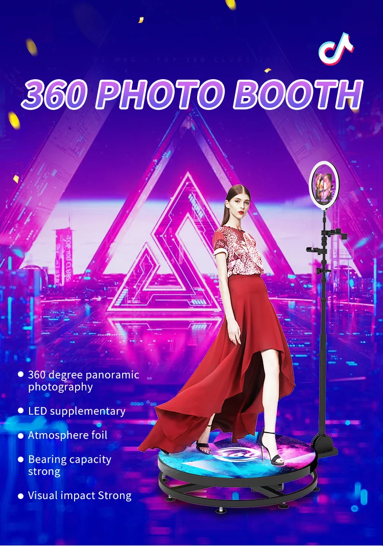 2022 Fast Shipping Rotating Platform Selfie Camera Backdrop Kiosk Machine Photobooth Ipad Magic Mirror 360 Photo Booth