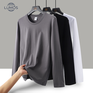 T-shirt à manches longues col rond pour <span class=keywords><strong>homme</strong></span>, couche de base légère, à porter à l'intérieur ou à l'extérieur, polyvalent, confortable et personnalisable - Product Image 1