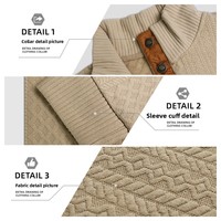 Pull-over décontracté à col montant et manches longues pour homme, tricot jacquard, taille européenne, best-seller printemps/automne