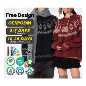 Fabricant de pulls certifiés GRS, vente en gros, pulls personnalisés pour hommes en coton et polyester, style vintage Fair Isle, pull de Noël moche unisexe - Product Image 1