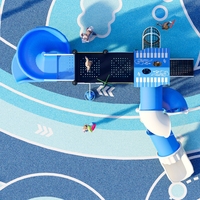 Juguetes para niños al aire libre Combinación de tobogán de escalada de acero para parques y centros comerciales Patio de juegos al aire libre de plástico