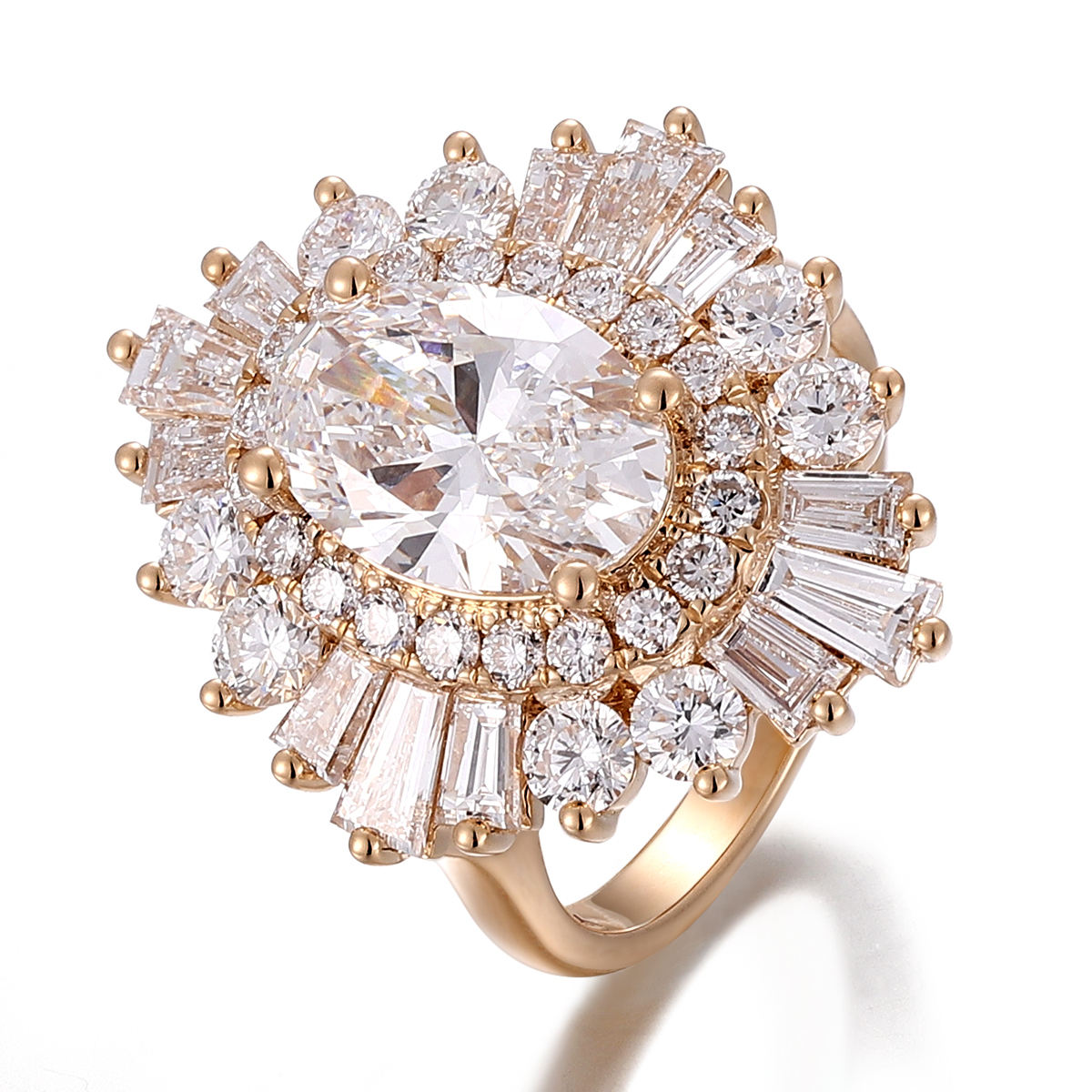 ชุดแหวนเพชรแล็บทองแท้ 18K