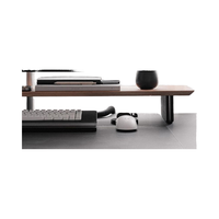 Soporte de Escritorio de Madera Maciza de Lujo Ligero, Estante Estético de Doble Capa para Computadora Portátil, Base Elevadora con Almacenamiento Integrado