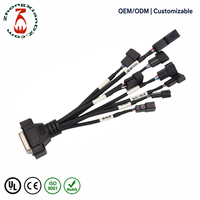 Câble de raccordement D-Sub femelle 26 broches haute densité OEM d'usine, à branches multiples, longueur personnalisée, pour capteur d'étiquetage et contrôle industriel, vente en gros