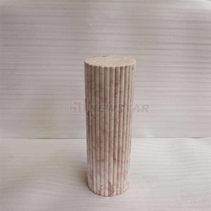 Newstar เรียบง่ายสีชมพูทรงกลมครีมกุหลาบหินอ่อนธรรมชาติหินลูกบาศก์โต๊ะข้างเสา <span class=keywords><strong>Rosetta</strong></span> - Product Image 6