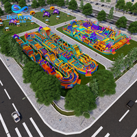 Parc de jeux gonflables commercial, centre de divertissement sur mesure, parc d'attractions extérieur, parcours d'obstacles géant