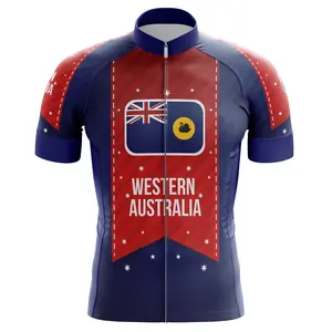 HIRBGOD Men's Bike Riding Jersey Western Australia Road Bike Jersey Cycling Wear Lightweight Bicycle Shirts Wholesale