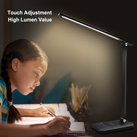 Lampe de bureau LED sans fil flexible à commande tactile électrique moderne en aluminium pour bureaux et chambres à coucher