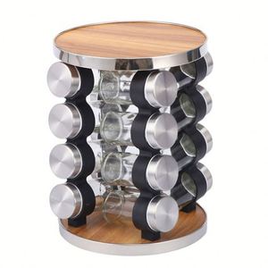 Organisateur de tiroir de cuisine rotatif à 360° à 4 niveaux, présentoir pour 16 pots à épices, ensemble de rangement pour pots à épices avec support - Product Image 2