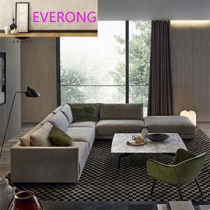 Juego de Sofás de Diseño Italiano Moderno, Muebles Modulares Seccionales, Sofá Esquinero en Forma de L, Sofá Cama para <span class=keywords><strong>Sala</strong></span> de Estar - Product Image 1