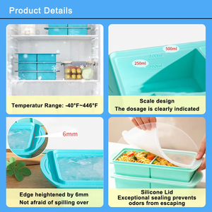 Bac à glaçons en silicone avec couvercle, sans BPA, pour congélation alimentaire, moule à bouillon facile à utiliser pour la préparation de jus et de soupes maison - Product Image 3