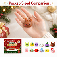 24 Pièces Calendrier de l'Avent de Noël, Ensemble de Jouets Squishy Mignons et Doux à Presser en Forme de Dumpling, Boîte Mystère Surprise de Fêtes