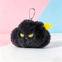 Pendentif en peluche Nuage d'humeur Nuage de foudre, Breloque mignonne pour sac, Porte-clés créatif, Ornement à suspendre pour sac à dos, Poupée en peluche Nuage sombre