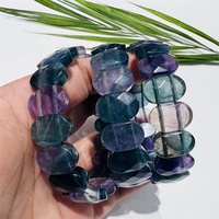 Bracelets en Fluorite Naturelle Facettée Ovale de Haute Qualité pour Femmes, Vente en Gros, Énergie Curative Polie et Colorée