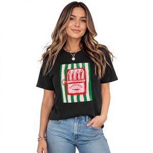 Oversized Silk Screen Printed Vintage Logo Crew Neck Breathable 100% Cotton Single Jersey Knitted T-<b>Shirt</b> <b>Women</b> <b>Loose</b> Fit Summer - Product Image 1