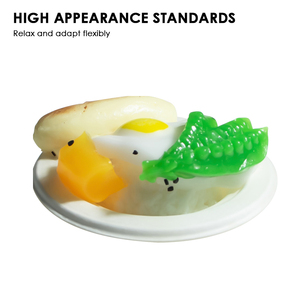 Gerçekçi sosis ve yumurta pirinç kasesi TPR Squishy oyuncak, kahvaltı gıda simülasyon stres giderici Fidget oyuncak koleksiyonu için - Product Image 4