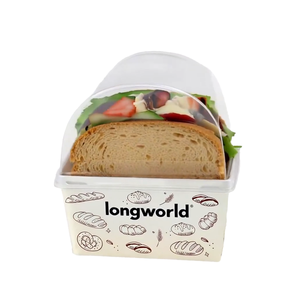 Caja <span class=keywords><strong>de</strong></span> sándwich desechable ecológica con tapa transparente <span class=keywords><strong>de</strong></span> cúpula <span class=keywords><strong>cubierta</strong></span> transparente <span class=keywords><strong>de</strong></span> medio círculo para exhibición <span class=keywords><strong>de</strong></span> alimentos para productos horneados - Product Image 3