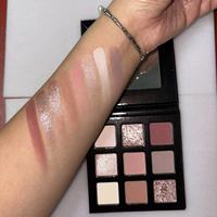 Pressé 9 Pan Palette Nude Rose Étincelle Métallique Ombre À Paupières Palette De Maquillage Vegan Haute Pigment Cosmétiques Logo Personnalisé
