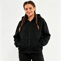 Veste décontractée vintage à capuche zippée avec poches à rivets pour femme, style streetwear, automne-hiver, pour l'extérieur