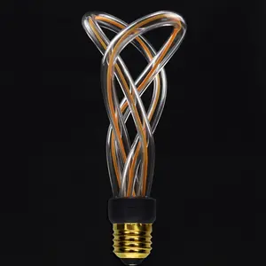 Bombilla de luz lineal de filamento flexible, nueva forma, suave, retro, creativa