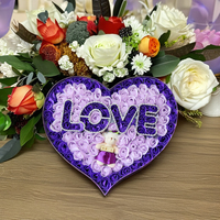 100 Savons Roses en Forme de Cœur Rouge Éternels, Cadeau Romantique pour la Saint-Valentin