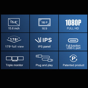 FOPO S9C Monitor portabel PC, layar Multi komputer 15.6 inci Split Display untuk Laptop layar Extender 1920*1080P IPS Triple - Product Image 3