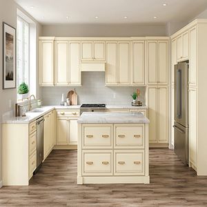 Mobile da <span class=keywords><strong>Cucina</strong></span> Bianco Piccolo in Laminato Design Moderno di Lusso Beige in Libano - Product Image 6