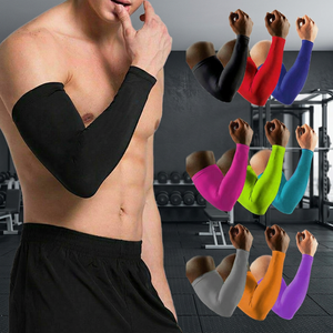 Manchons de compression athlétiques pour hommes en Spandex/Polyester, longueur intégrale, haute élasticité, anti-transpiration, respirants, protection UV - Product Image 4