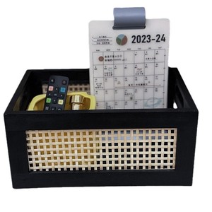 Cesta de Almacenamiento de Ratán Hecha a Mano, Rectangular de Madera Maciza Negra con Tapa, Caja de Almacenamiento para Organización del Hogar, Sala de Estar y Escritorio - Product Image 5