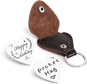 Cep Hug jetonu uzun mesafe hediyeler hatıra çift taraflı deri anahtarlık ile hediye İlham düşünce - Product Image 4